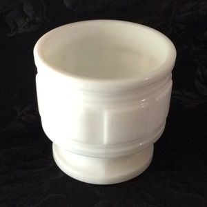 Milk Glass Pedestal Planter- 4.5” Tall